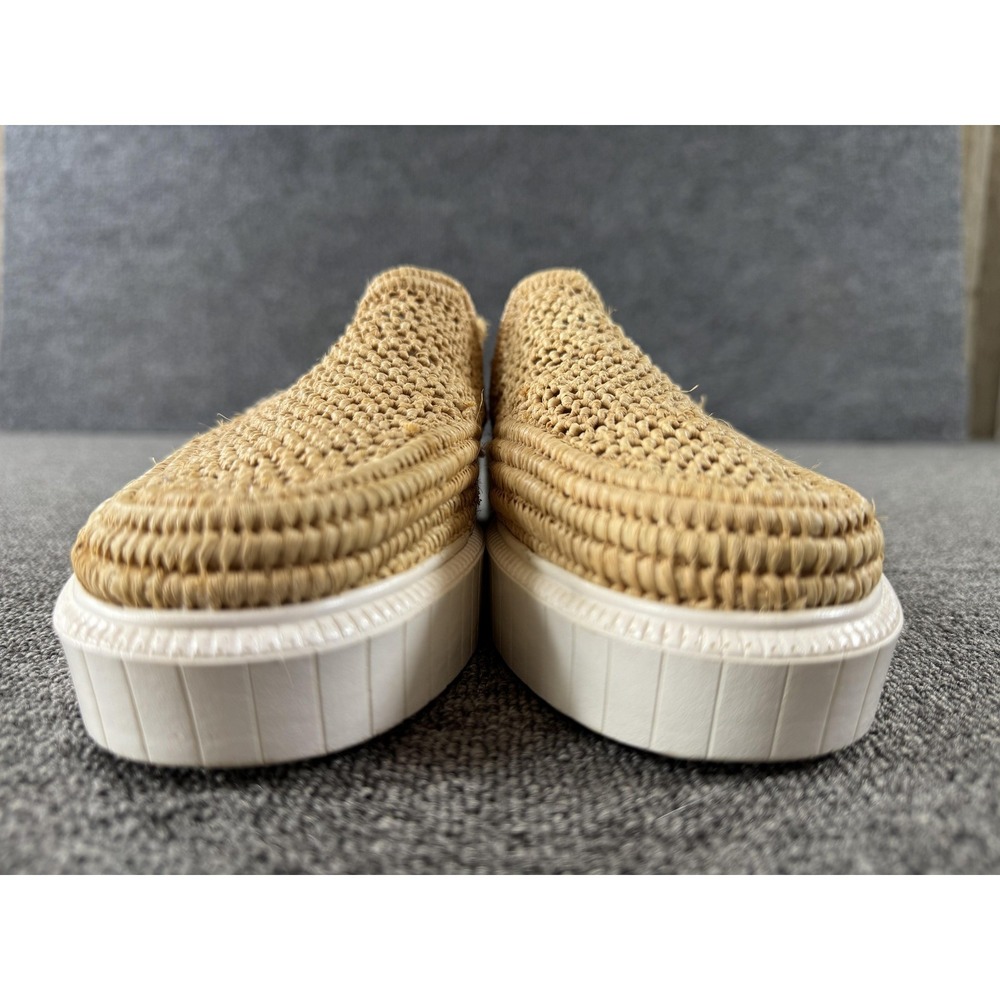 Isabel Marant Shoes Womens 7 Beige Woven Platform Slip On Raffia - Picture 10 of 14